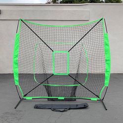 New in box $55 Baseball & Softball Practice Hitting & Pitching 7x7’ Net with Bow Frame, Carry Bag