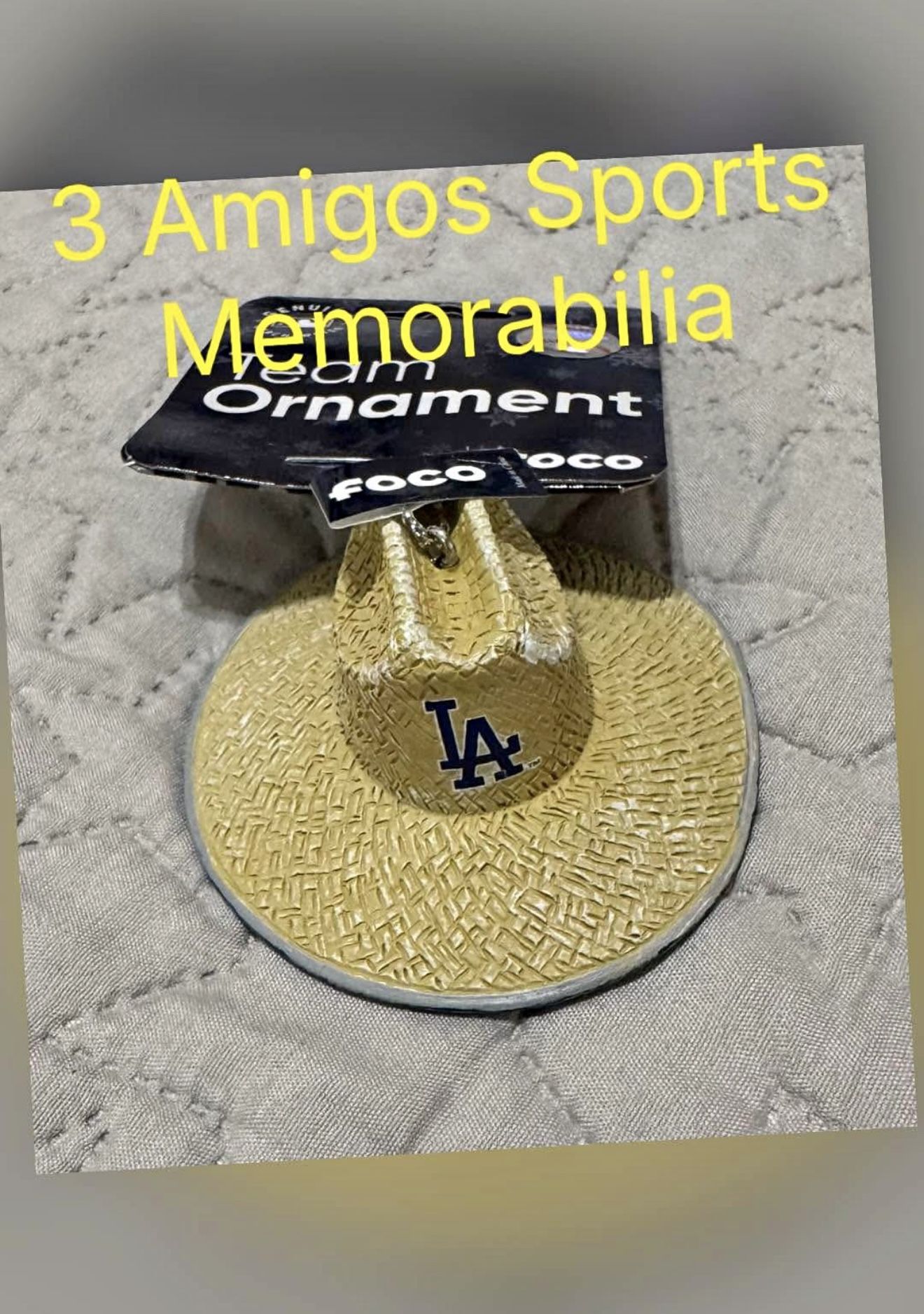 Los Angeles Dodgers Straw Hat Ornament
