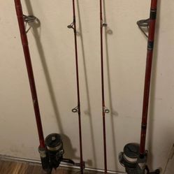 2 Shakespeare Fire Bird 700 Big Water Combo Fishing Rod With Shakespeare Combo 700  Reel !!!