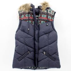 Forever 21 Puffer Vest With Flax Fur