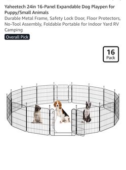 Yaheetech 24in 16-Panel Expandable Dog Playpen