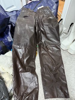 Chocolate Tahari Leather Pants