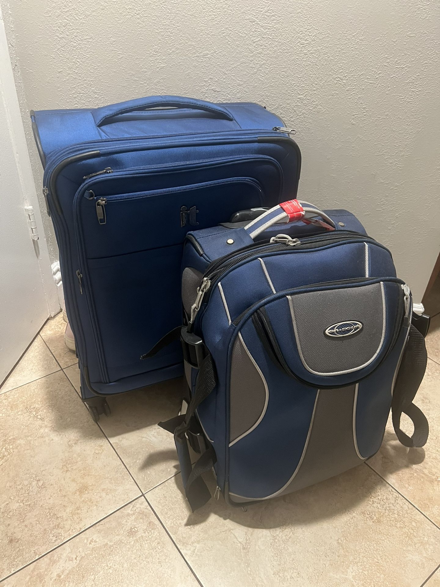 Luggage, Two Blue And Grey
