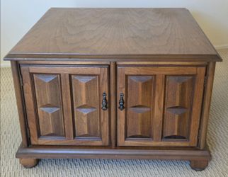 Vintage square side table with storage