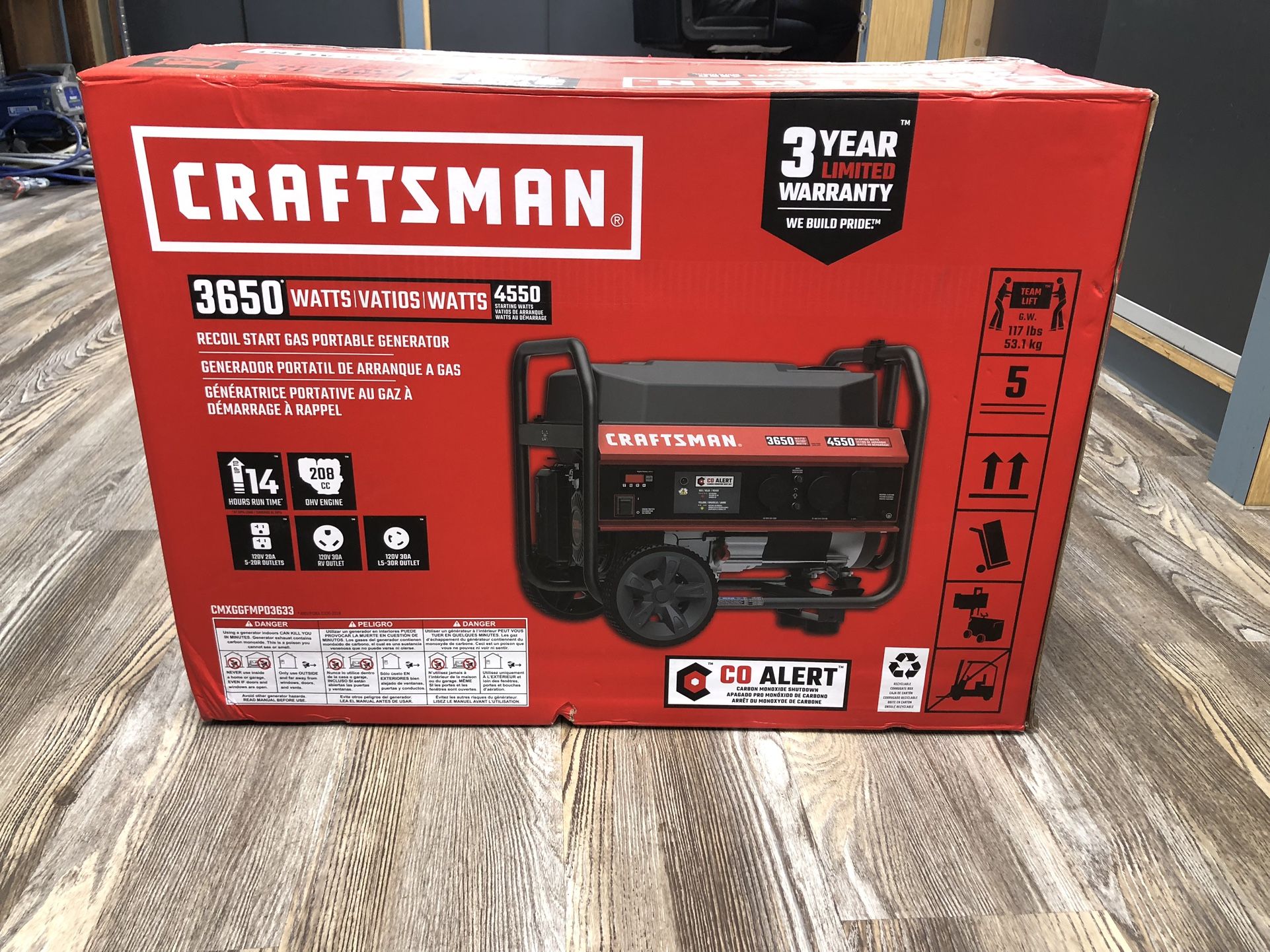 CRAFTSMAN 3650-WATT GASOLINE PORTABLE GENERATOR 