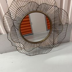Decorative Gold Sunburst / Flower Mirror – Modern Boho Style