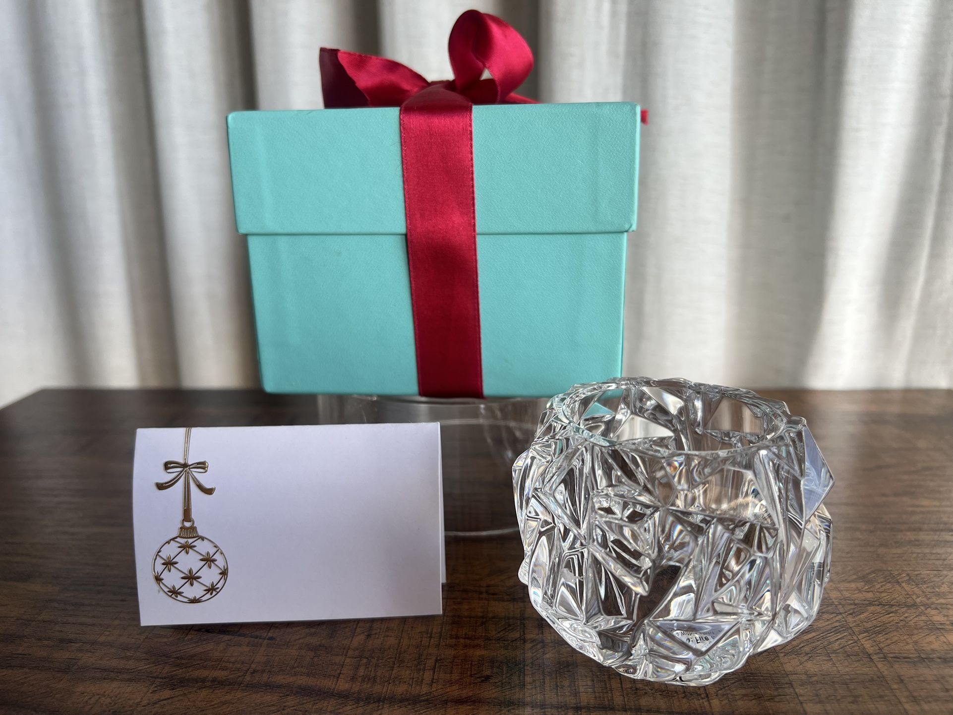 Tiffany & Co. Crystal Rock Ice Cut Candle Holder.