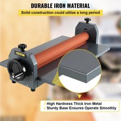 VEVOR 51 Inch Cold Laminator Machine 10mm Manual Vinyl Photo Film Cold laminator Hand Crank Pressure Cold Roll laminator(51Inch)