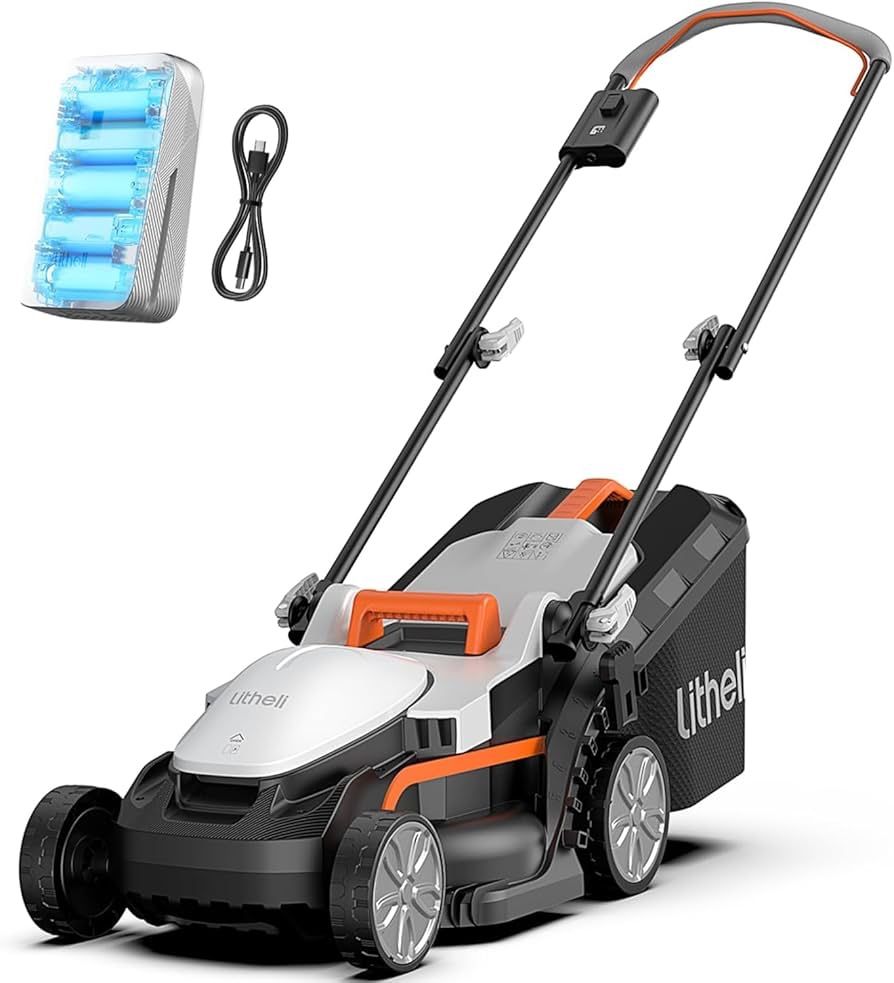 Cordless Lawn Mower 13 Inch, U20 Handy+ 20V Electric Lawn Mowers for Garden, Yard and Farm, 5 Heights Adjustment, Light Weight,4.0Ah Portable Battery