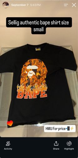 Black size small bape shirt