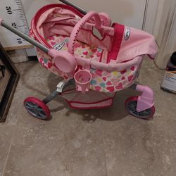 Graco Doll Stroller Or Carry Along Bassinet Clean