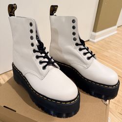 Dr Martens AIR WAIR Platform PASCAL MAX 1460 Optical White Boots NEW Size 10
