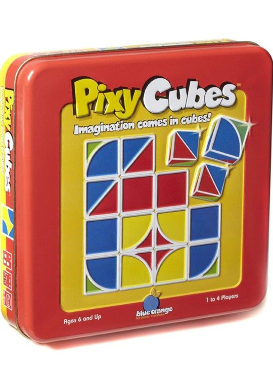 2010 Pixy Cubes Imagination & Color Code Logic Game Tin Complete Open Box Unused. SPATIAL GAME: Pixy Cubes is a fine motor design game that combines c