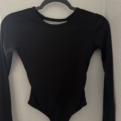 Black Open Back Bodysuit 