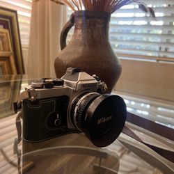Mint Nikon FE 35mm Film Camera + 50mm f/1.8 Lens + Telephoto Converter