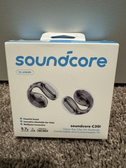 Soundcore C30i by Anker, Open-Ear Earbuds, Clip-On Headphones, Lightweight Comfort, Small-Ear Friendly, Stable Fit, Firm-Shell Design, Attachable Ear 