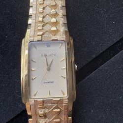 Like New Elgin Diamond Gold plate Watch
