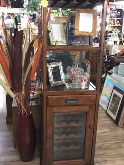 Wine bar 21 1/4” l, 14” w, 70 1/4” h