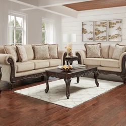 Loveseat & Chair 3 Piece Table Set