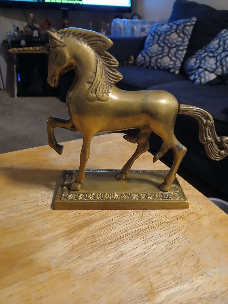 2 Solid Brass Unicorn  Pair