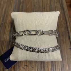 Silver Chain Bracelet Set. Kendall & James bracelet NWT