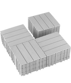 New in box-36 PCS Plastic Interlocking Deck Tiles - 12" x 12" Waterproof Indoor Outdoor Flooring All Weather Use, Patio Floor Decking for Porch Poolsi