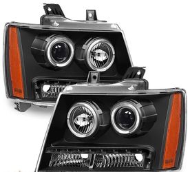 07-14 Chevy Tahoe Black Projector Halo LED Strip Headlights