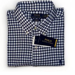 Polo Ralph Lauren Classic Fit Long Sleeve Button Down White/Blue Size XL