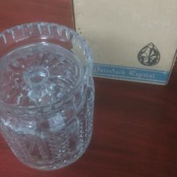 WATERFORD CRYSTAL HONEY OR CONDIMENT JAR WITH LID