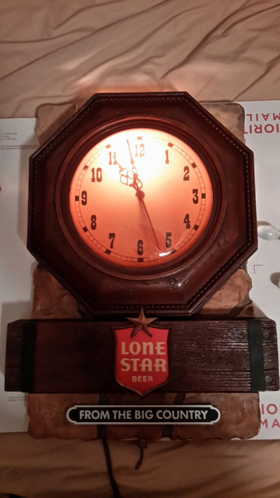 Lone star beer clock from the big Country sign vintage old