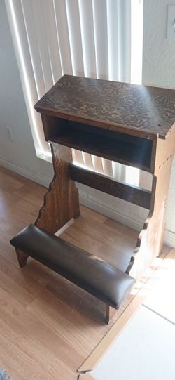 VINTAGE Wooden Prayer Kneeler Prie-Dieu with Cushion