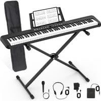  88 Key Piano Keyboard Beginner Electric Digital Piano with Full Size Semi Weighted Keys, PIANO ONLY (use batteries)