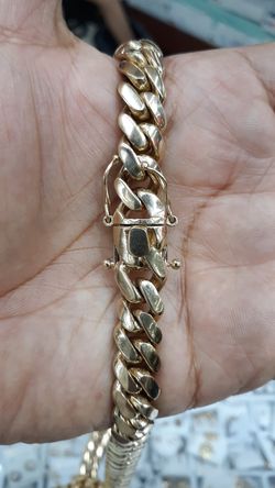 14k gold Cuban link bracelet hand made 26 inch long 11mm 276.6 grams