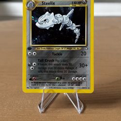 Pokemon Steelix 15/111 1st Edition Holo Rare W/ SWIRL Neo Genesis