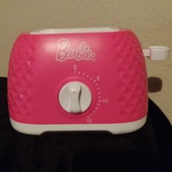 KIDS SIZE PLAY KITCHEN ACCESSORY PRETEND BARBIE PINK TOY TOASTER FOOD LOT WORKS $10.00