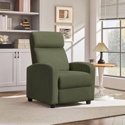 New Corduroy Recliner Chair Single Sofa Home Theater Seating Adjustable Modern Reclining Chair