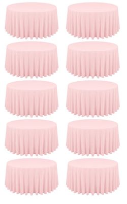 Pink tablecloth round