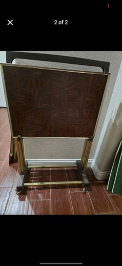 Vintage plain brown tv tray x1 folding table