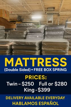 Queen Mattress ( Double Sides) Come With Free Box Spring - Delivery 🚚 Available