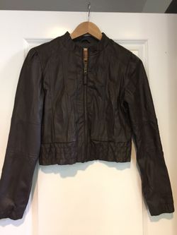 Brown faux leather jacket