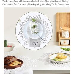 Defined Deco Silver Placemats And Coasters Set Of 18