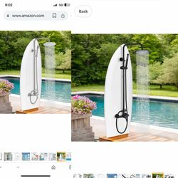 gotonovo Outdoor Shower Faucet SUS304 Shower Fixture System Combo Set Rainfall Shower Head Single Handle High Pressure Hand  nickel C44