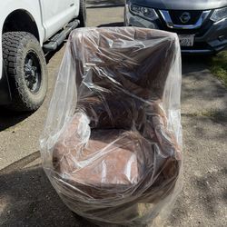 Brown Wingback Accent Chair – Excellent Condition – $225