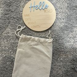 Hello world Baby boy Sign 
