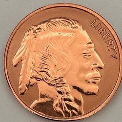 1 oz AVDP Copper Round - Buffalo .999 Fine Copper BU Coins Made in USA