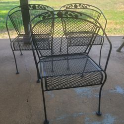 Black Metal Chairs With Arm Rest 