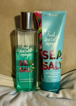 Rare - Bath & Bodyworks: FRESH SEA SALT MANGO Body Cream & Fine Fragrance Mist.