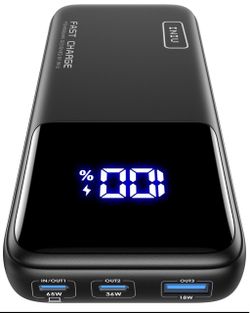 20000mAh 65W Fast Charging Power Bank USB-C Portable Charger
