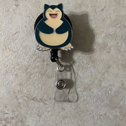 Pokemon Snorlax Badge Reel Id Holder