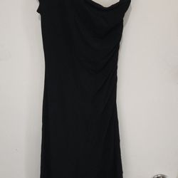bebe One-Shoulder Asymmetrical Little Black Dress - Size S - Ruched & Chic